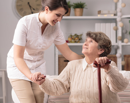 Senior Woman with a Caregiver